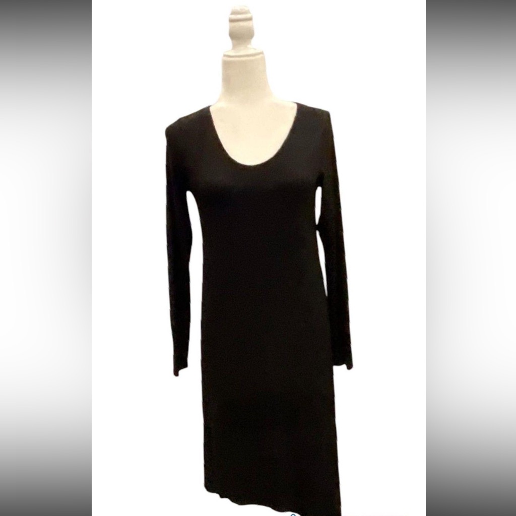 Nwt Eileen Fisher Black Long Sleeve High Lo Dress Size Xs